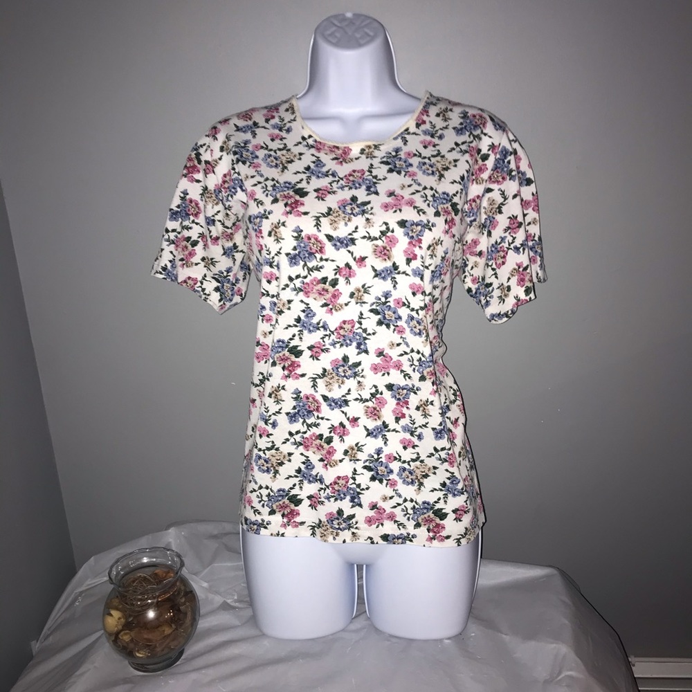 Kim Rogers Floral Top | Lightweight Casual Blouse | Everyday Style Size M